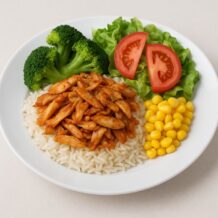 Tavuk Dönerli Bezelyeli Nohutlu Basmati Sporcu Pilavı